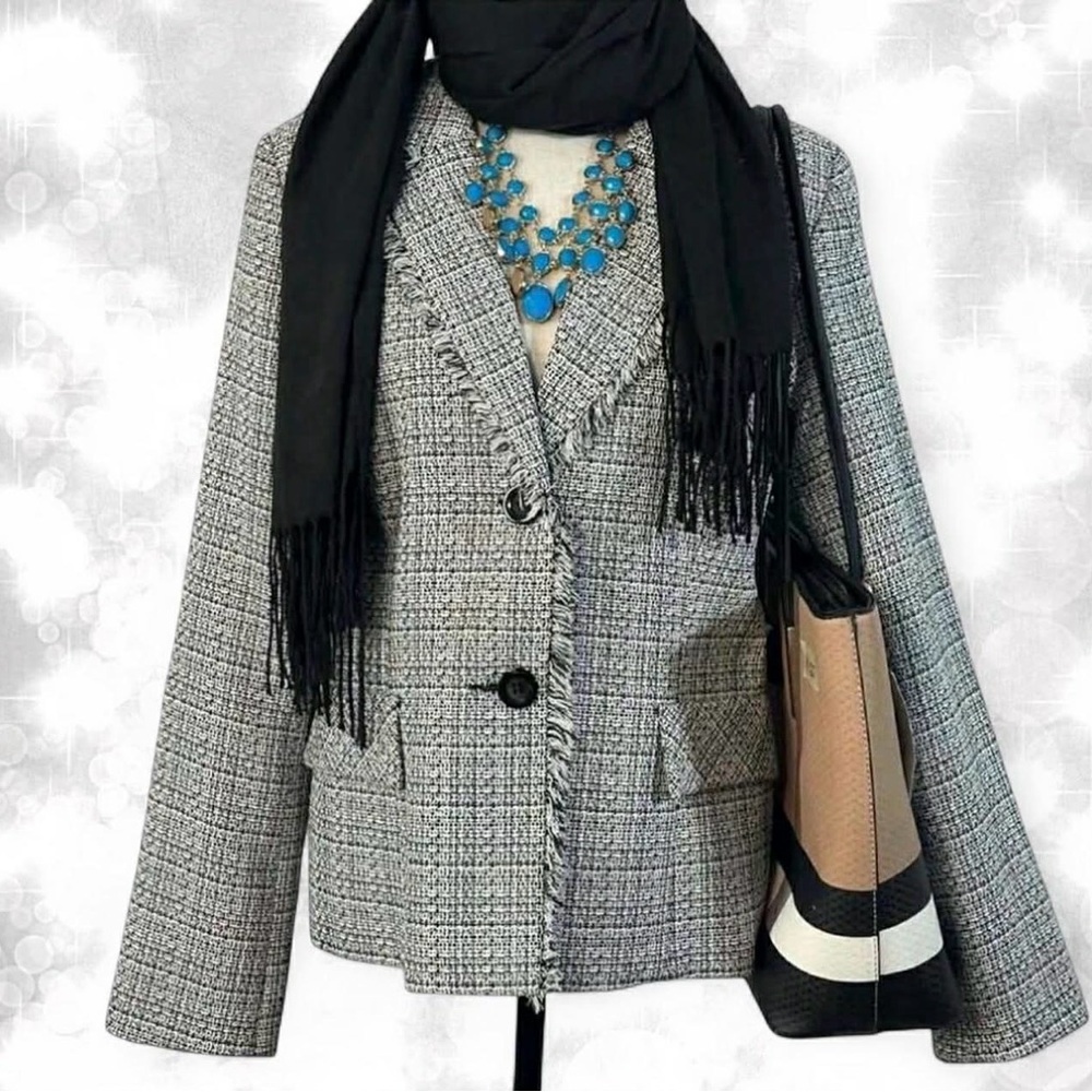 Classic Chic Danillo Grey Knit Blazer Jacket